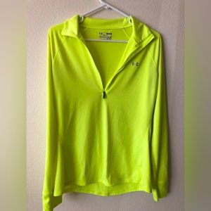 Under Armour Long Sleeve Semi Fitted Shirt Neon Yellow